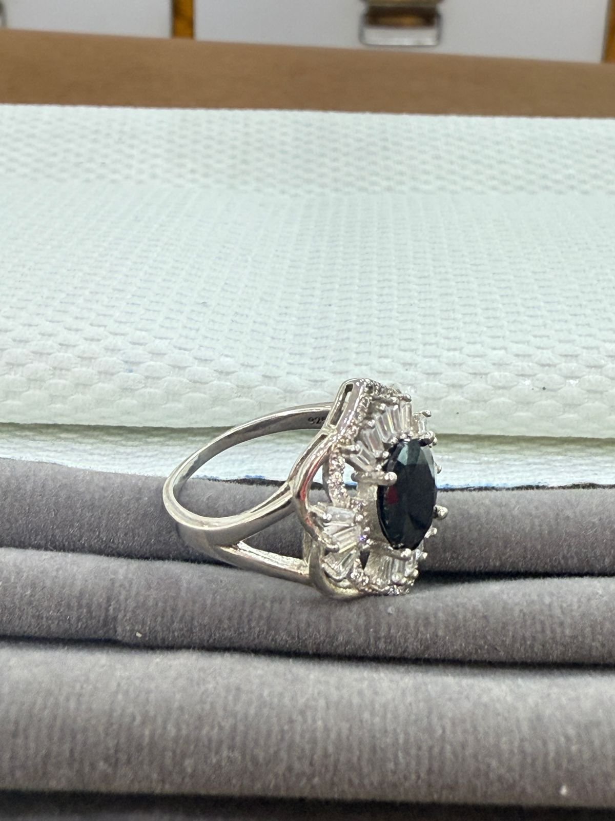 Premium 92.5 Silver Black Stone Women’s Ring